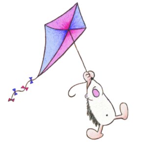 hérisson faisant du cerf volant