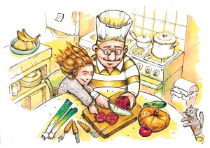 et Papou préfère la cuisine.